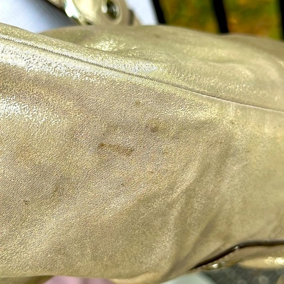 COACH F15204 Champagne Metallic Shimmer Tote Shoulder Bag - Picture 8 of 13